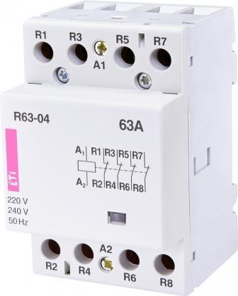 Контактор модульний ETI, R 63-04 230V AC 63A (AC1)