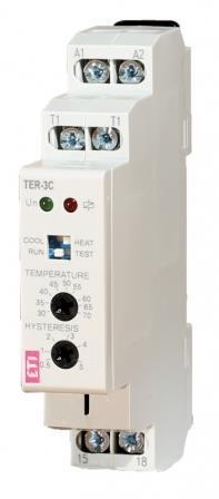 Термостат ETI, TER-3 С (+30...+70) 24-240 AC/DC (1x16A, AC1)