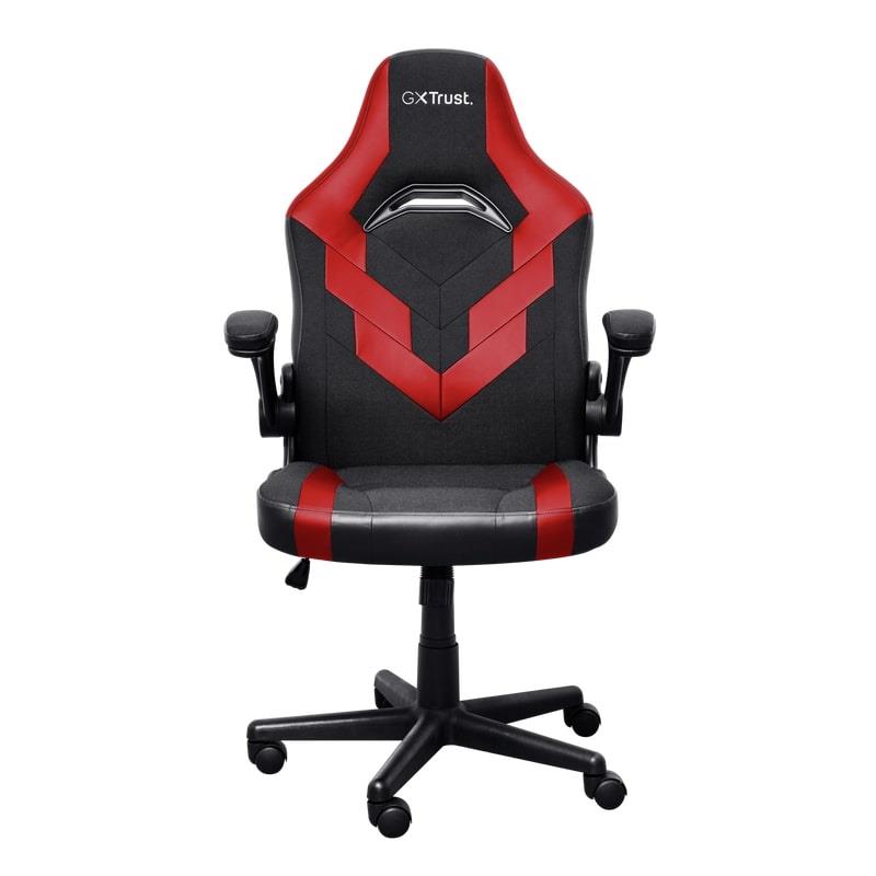 Крісло Trust GXT703R Riye, ПУ шкіра, Foldable Armrests, червоний