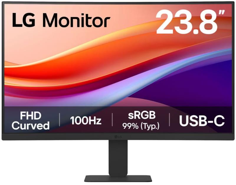 Монітор LG 23.8" 24U421A-B HDMI, USB-C, Audio, VA, 100Hz, sRGB 99%, CURVED