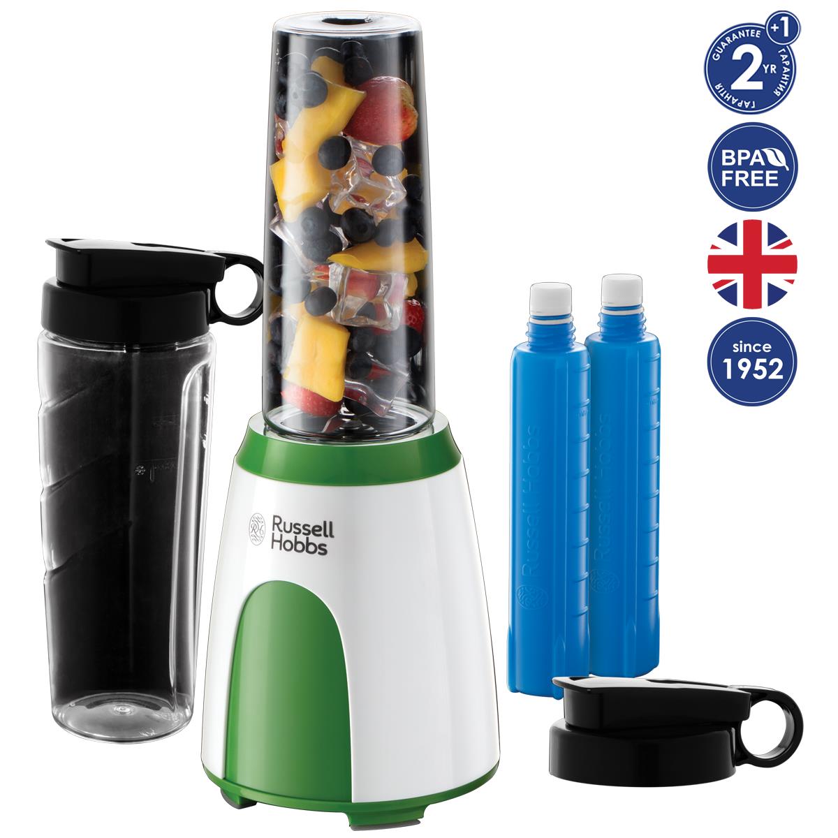 Фитнес-блендер Russell Hobbs 25160-56 Explore Mix & Go Cool, 300 Вт, Белый, Зеленый