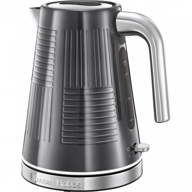 Чайник Russell Hobbs 25240-70 Geo Steel, 2400 Вт, 1,7 л, откидная крышка, подсветка, черный