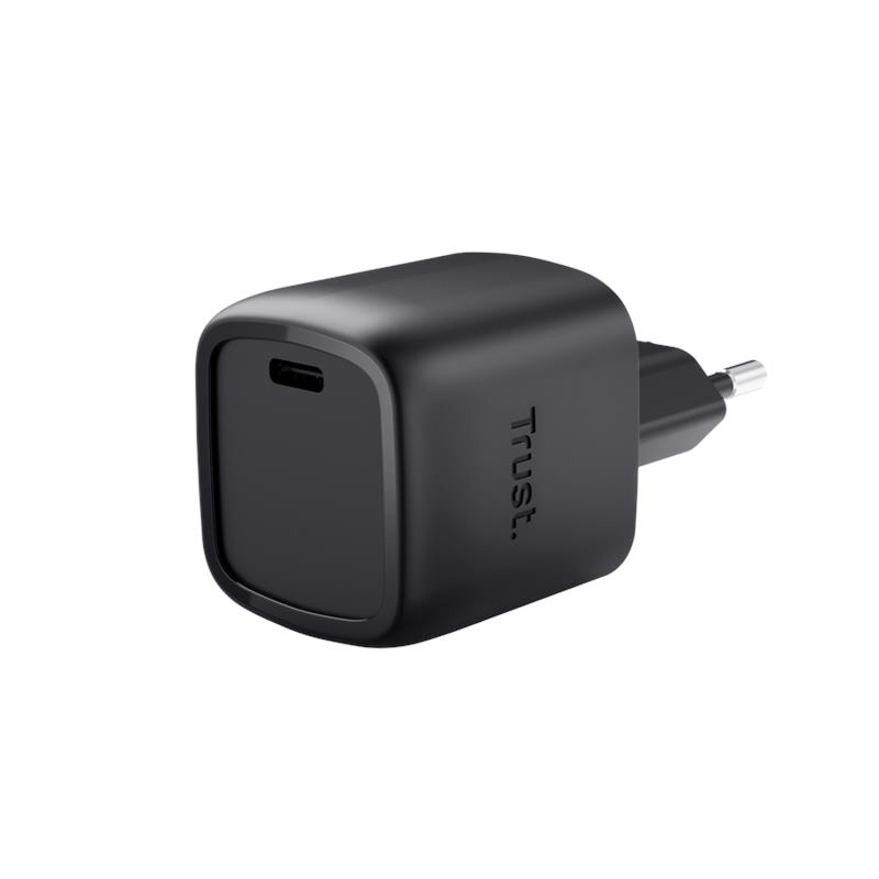 Зарядний пристрій мережевий Trust Maxo 30Вт, GaN, USB-C, PD/PPS, чорний