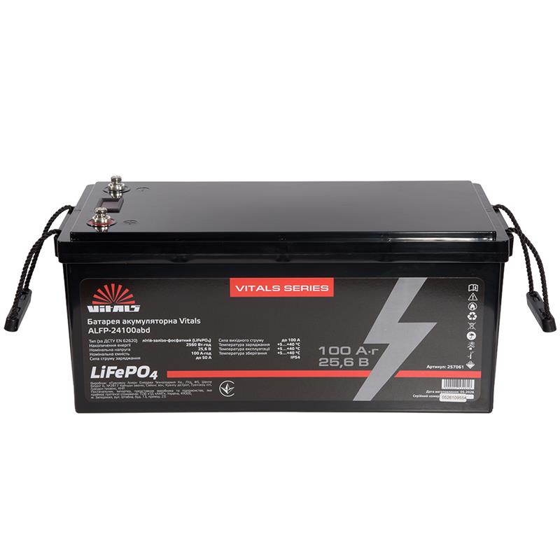 Батарея акумуляторна Vitals ALFP24100abd 24В 100А·год 2560Вт·год LiFePO4 19.8кг