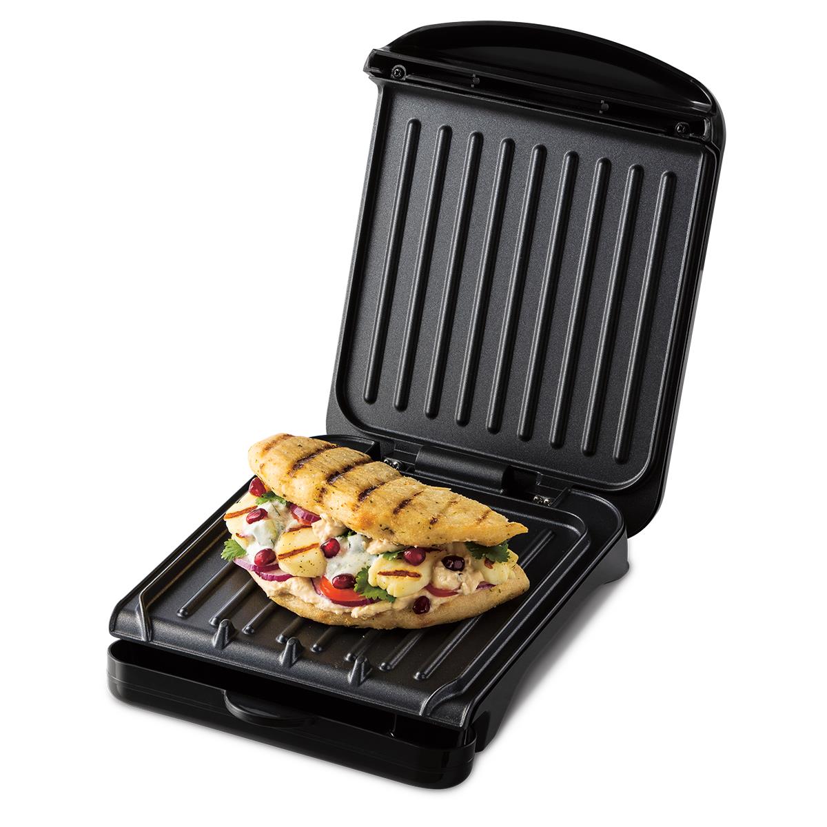 Гриль George Foreman 25800-56 Fit Grill Small, 760 Вт, антипригар. покрытие, поддон для жира, черный