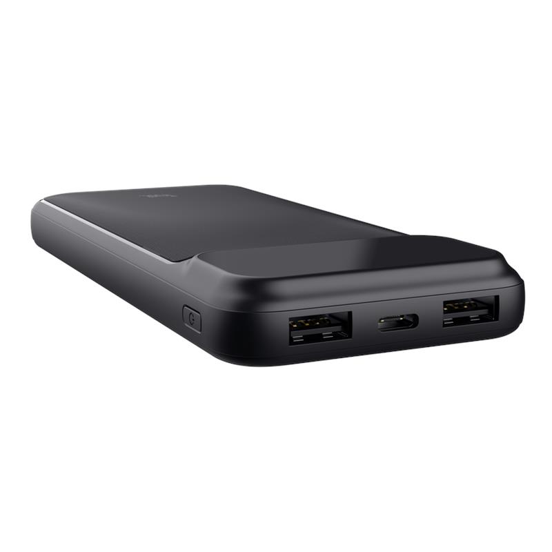 Акумулятор портативний літій-іонний power bank Trust Avala, 10000мА·год, 2хUSB-A/USB-C, 20W, PD/QC 3.0, чорний