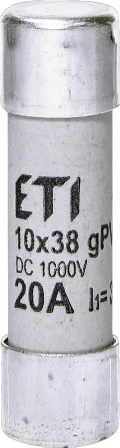Запобіжник ETI, CH 10x38 gPV 20A 1000V (30kA)