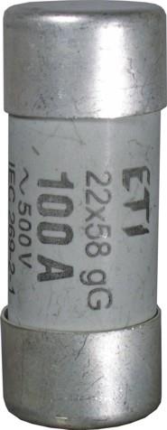 Запобіжник ETI, CH 22X58 gG 100A, 500V