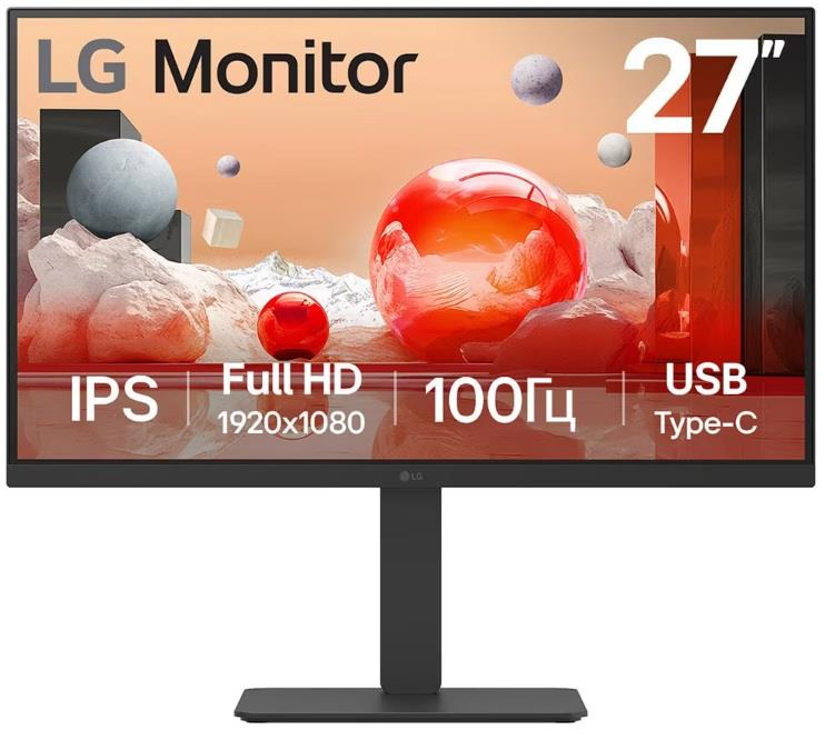 Монітор LG 27" 27BA650-B 2хHDMI, DP, USB-C, MM, IPS, 100Hz, sRGB 99%, Pivot