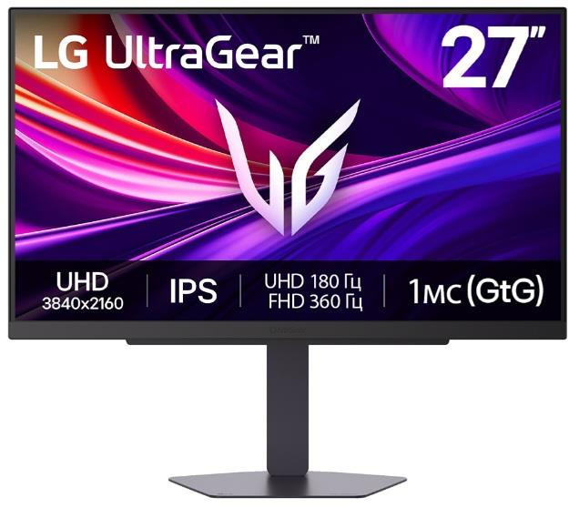 Монітор LG 27" 27G810A-B 2xHDMI, DP, USB, Audio, IPS, 3840x2160, 180/360Hz, 1ms, DCI-P3 95%, G-SYNC, FreeSync, Pivot, HDR400