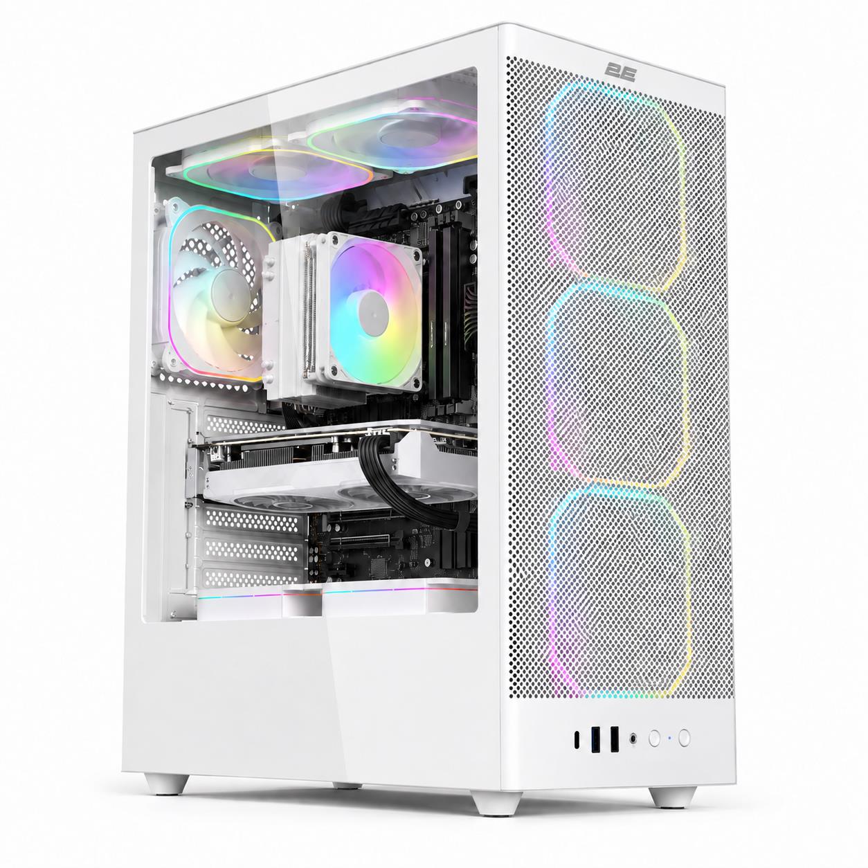 Комп’ютер персональний 2E Rational AMD R5-7500F, 32Gb, F1TB, NVD5060-8, A620, 2E-V8210W, 600W, FreeDos, білий