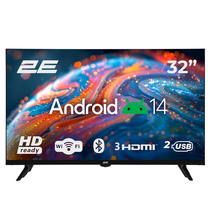 Телевізор 32" 2E LED HD 60Hz Smart Android Black