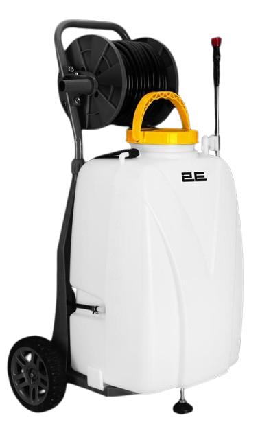 Обприскувач акумуляторний 2E AquaSpray 40LRC 40л 12В 1х12А·год 7бар 6л/хв вольтметр колеса котушка шланг 30м 16кг