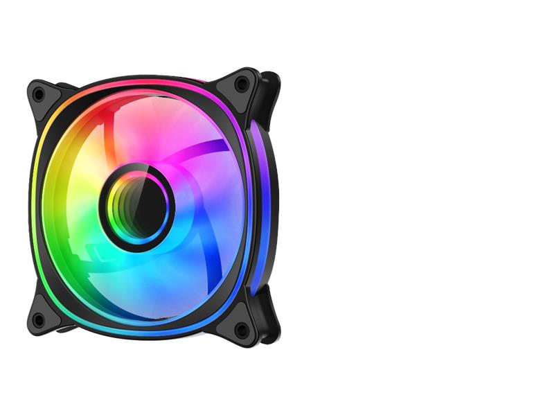 Корпусний вентилятор 2E GAMING Air Cool X Fan ACF120XB-ARGB, 120мм, 1200rpm, 3pin, 3pin +5VARGB, 20,4dBa, чорний