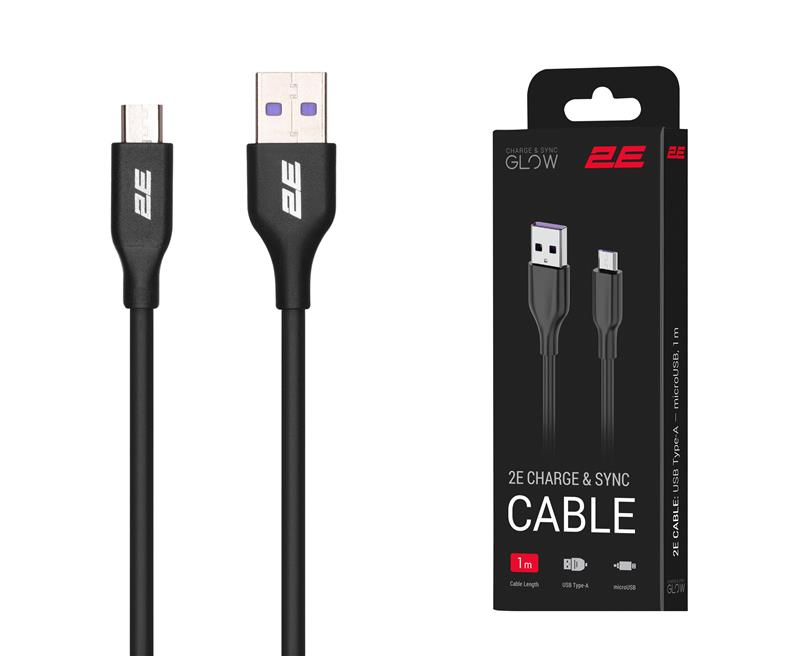 Кабель 2E USB-A > microUSB заряджання/синхронізації 10Вт, 1м, чорний