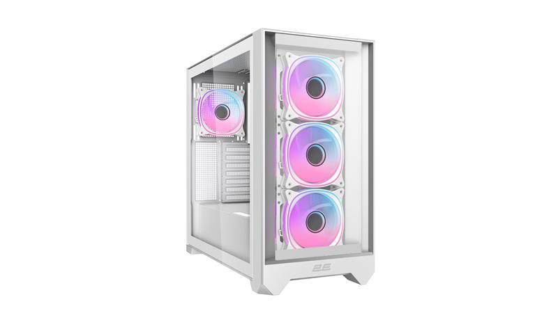 Корпус 2E GAMING Dominator Pro G2302W без БЖ 2xUSB3.0, 1xUSBType-C, 4x120мм ARGB, VGA 380мм, LCS ready, контролер з пультом, TG Side Panel, TG/Mesh Front panel, ATX, білий