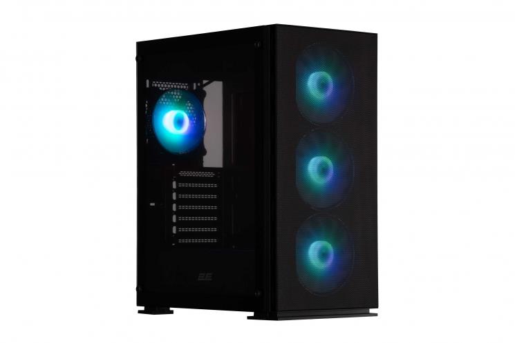 Корпус 2E GAMING Virtus Neo G3301N без БЖ 2xUSB3.0, 1xUSB2.0, 3x140мм ARGB, 1x120мм ARGB, VGA 340мм, LCS ready, контролер з пультом, TG Side Panel, ATX, чорний
