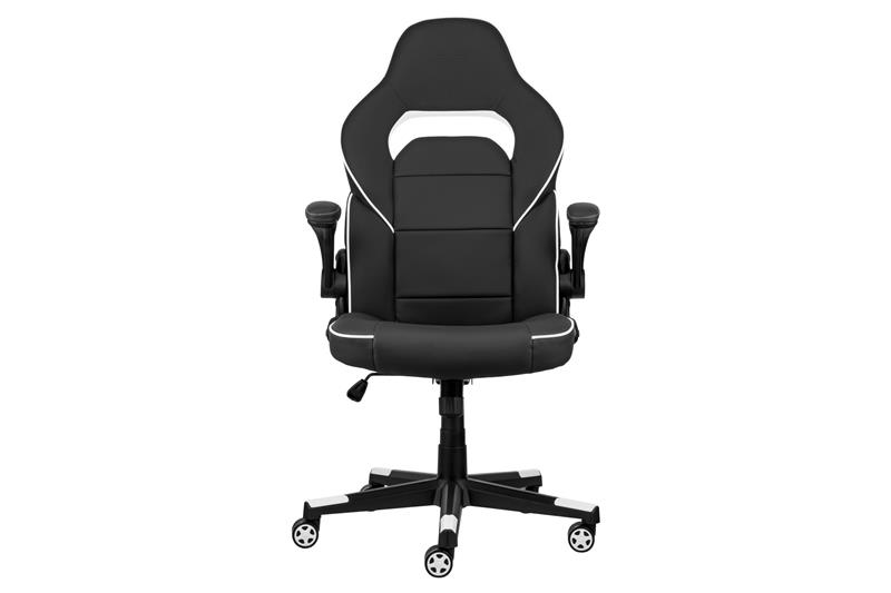 Крісло 2E GAMING HEBI, ПУ шкіра, Foldable Armrests, чорно-білий