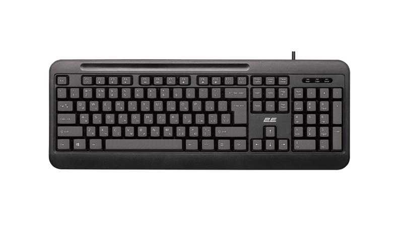 Клавіатура мембранна 2E KM1040 104key, USB-A, EN/UK, чорний