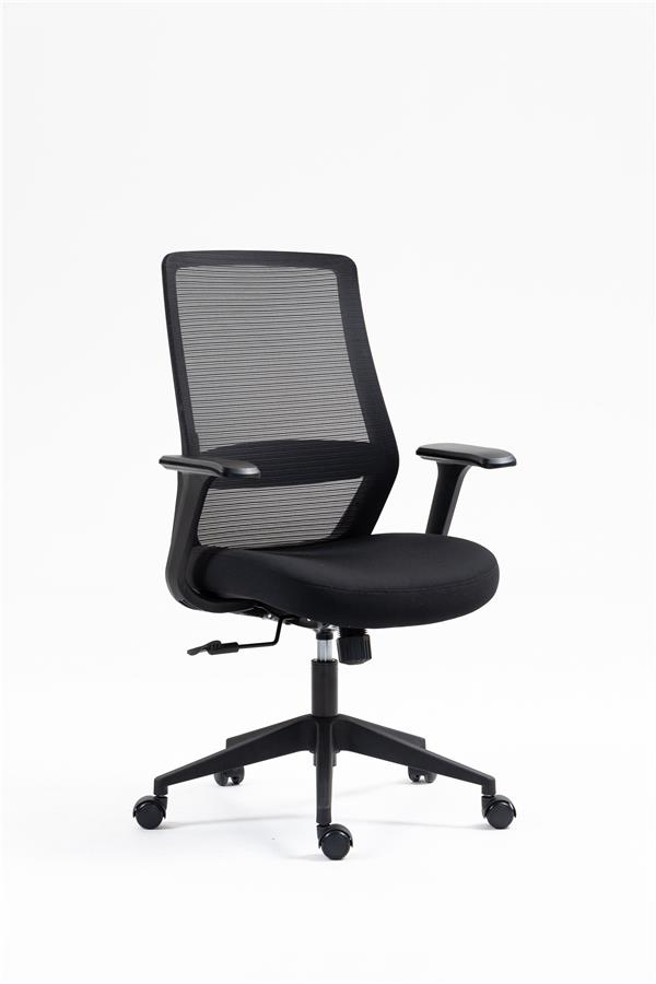 Крісло 2E OFFICE OC140, тканина, фіксовані підлокітники, чорний
