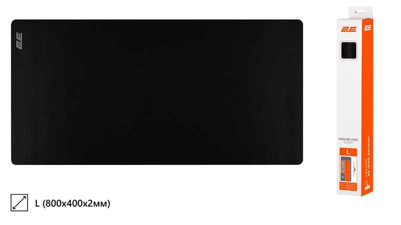 Килимок для миші 2E SHINY, L(800x400x2мм), чорний