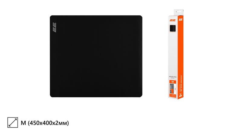 Килимок для миші 2E SHINY, M(450x400x2мм), чорний