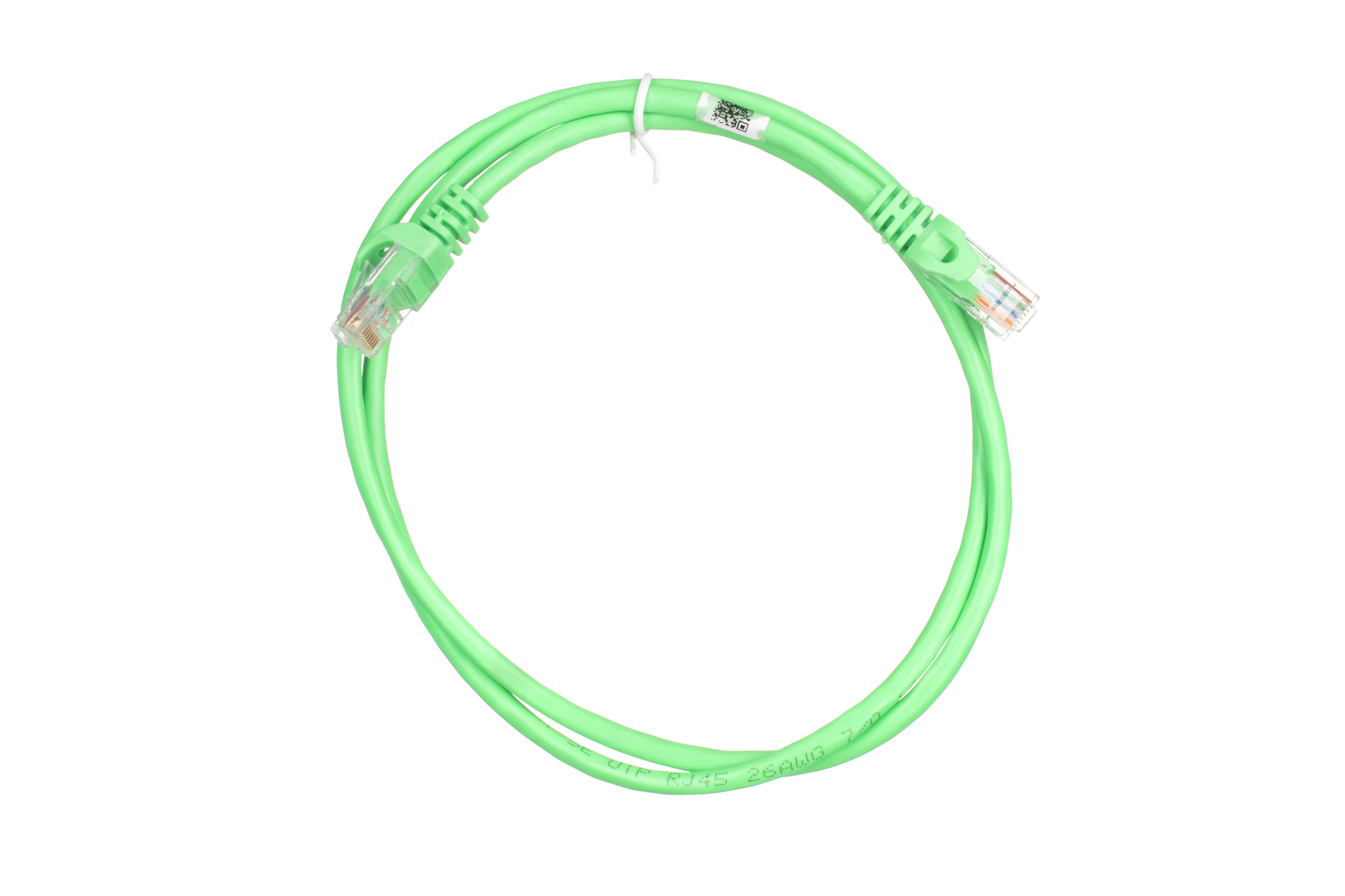 Патч-корд 2E Cat 5e,UTP,RJ45, 26AWG ,7/0.16 Cu, 1.00 m,PVC, Green