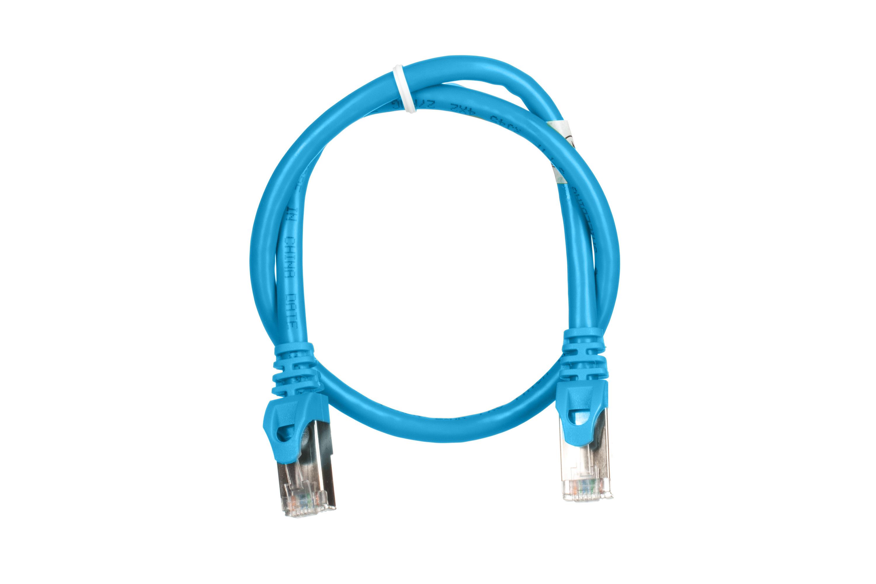 Патч-корд 2E Cat 6,S-FTP экран оплётка фольга,RJ45, 4Х2 27AWG ,7/0.14 Cu, 0.50 m, PVC,Blue