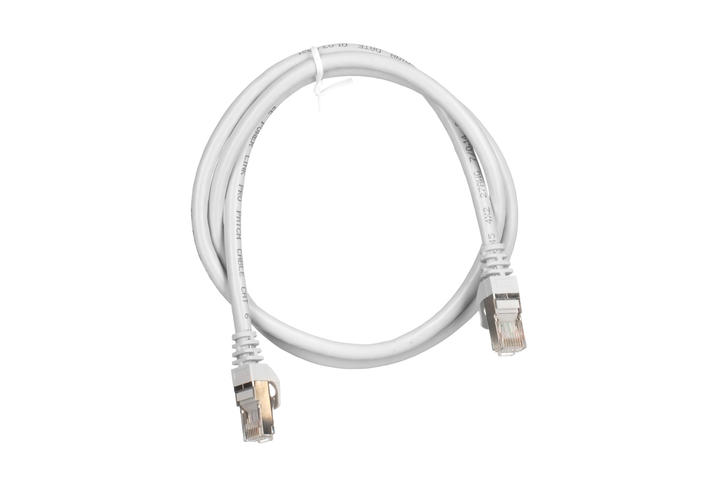 Патч-корд 2E Cat 6,S-FTP экран оплётка фольга,RJ45, 4Х2 27AWG ,7/0.14 Cu, 1.00 m, PVC,Grey