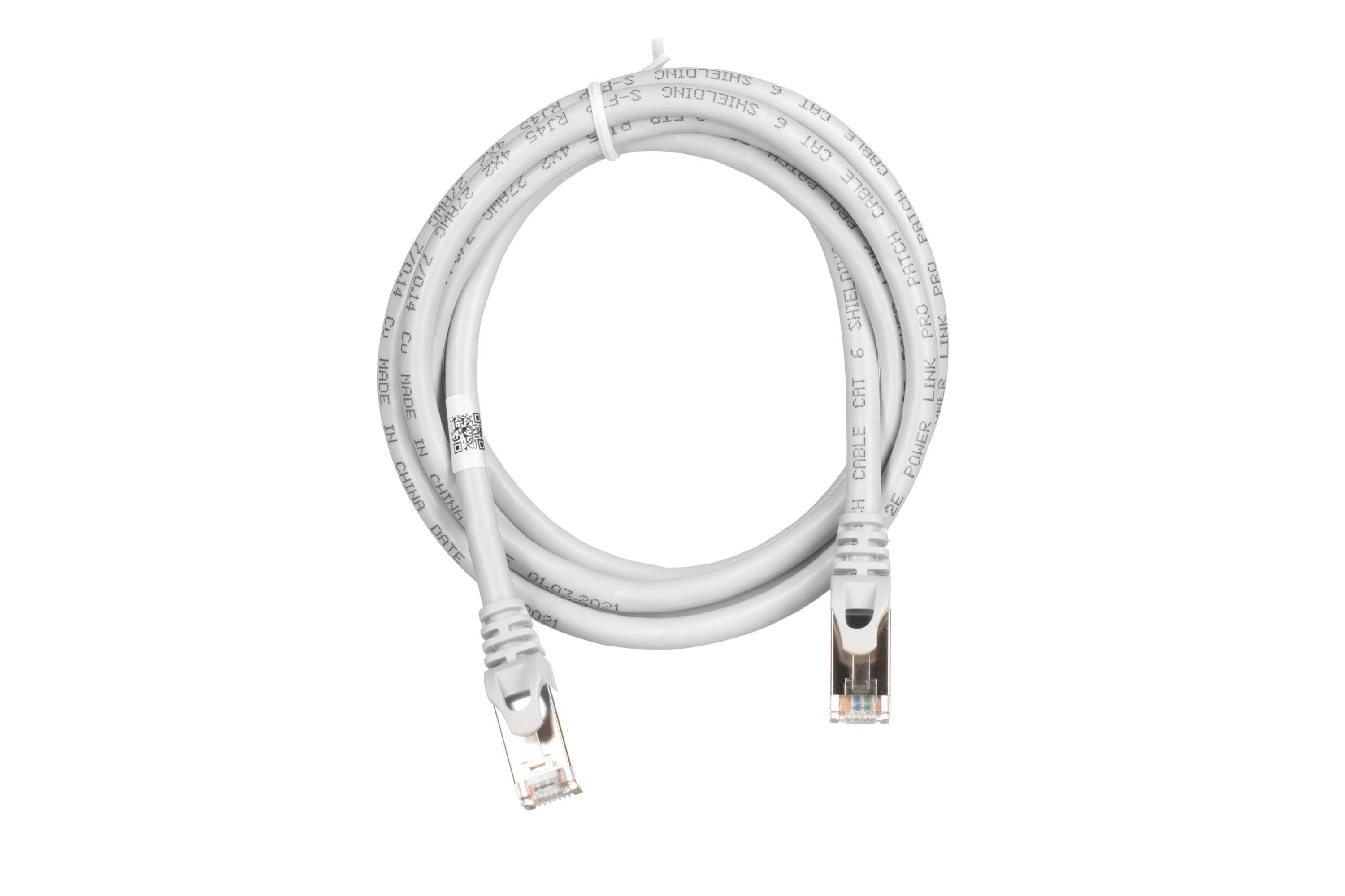 Патч-корд 2E Cat 6,S-FTP экран оплётка фольга,RJ45, 4Х2 27AWG ,7/0.14 Cu, 1.50 m, PVC,Grey