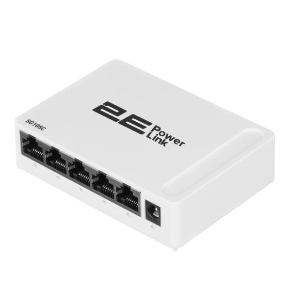 Коммутатор 2E PowerLink SG105C 5xGE, Гигабитный, неуправляемый, десктоп