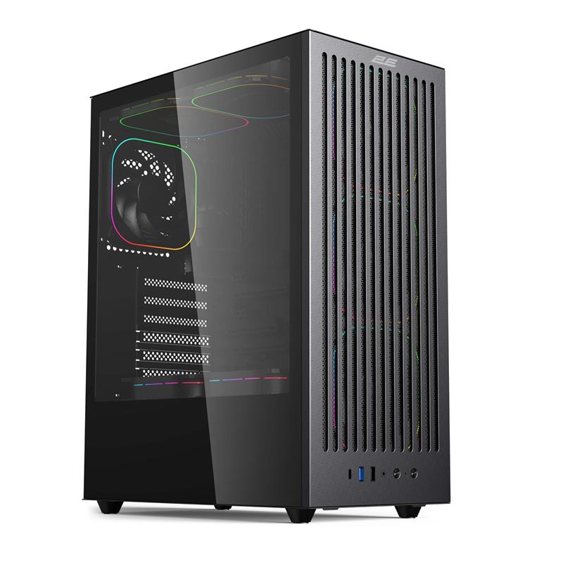 Корпус 2E GAMING Vector V8111B без БЖ, 1xUSB3.0, 1х USB 2.0, 1xUSB Type-C, 4x120мм ARGB, VGA 325мм, LCS ready, контролер з пультом, TG Side Panel, ATX, чорний
