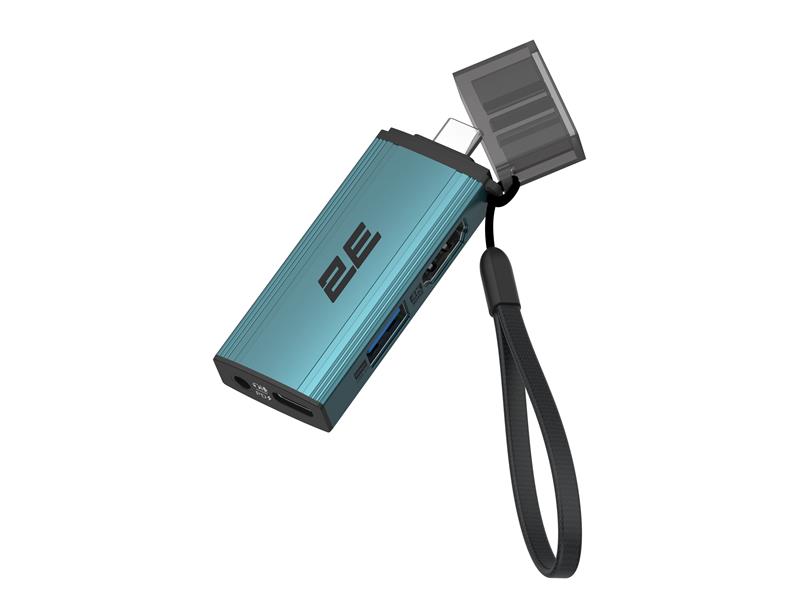 Хаб 2E USB-С > USB-A/USB-C PD/HDMI/jack3.5, Pine Green