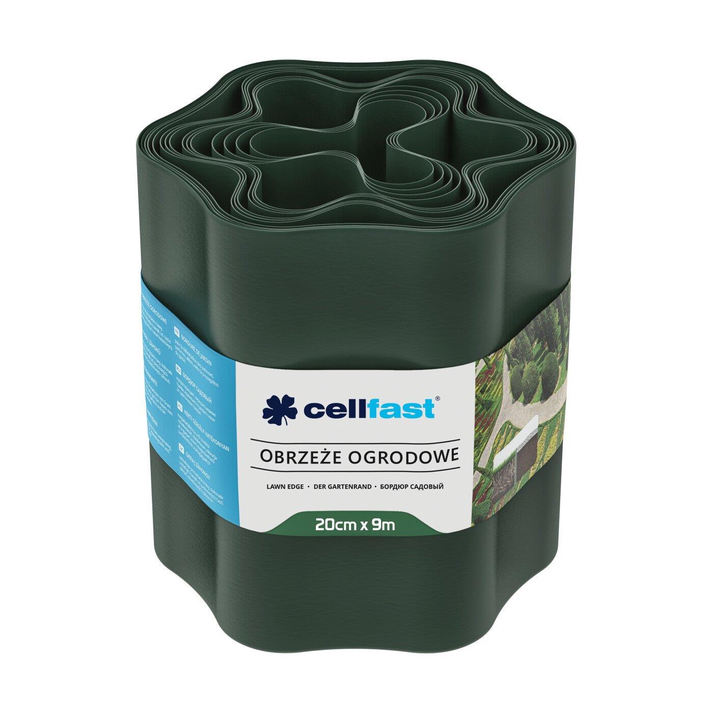 Стрічка газонна Cellfast, бордюрна, хвиляста, 20смх9м, темно-зелений