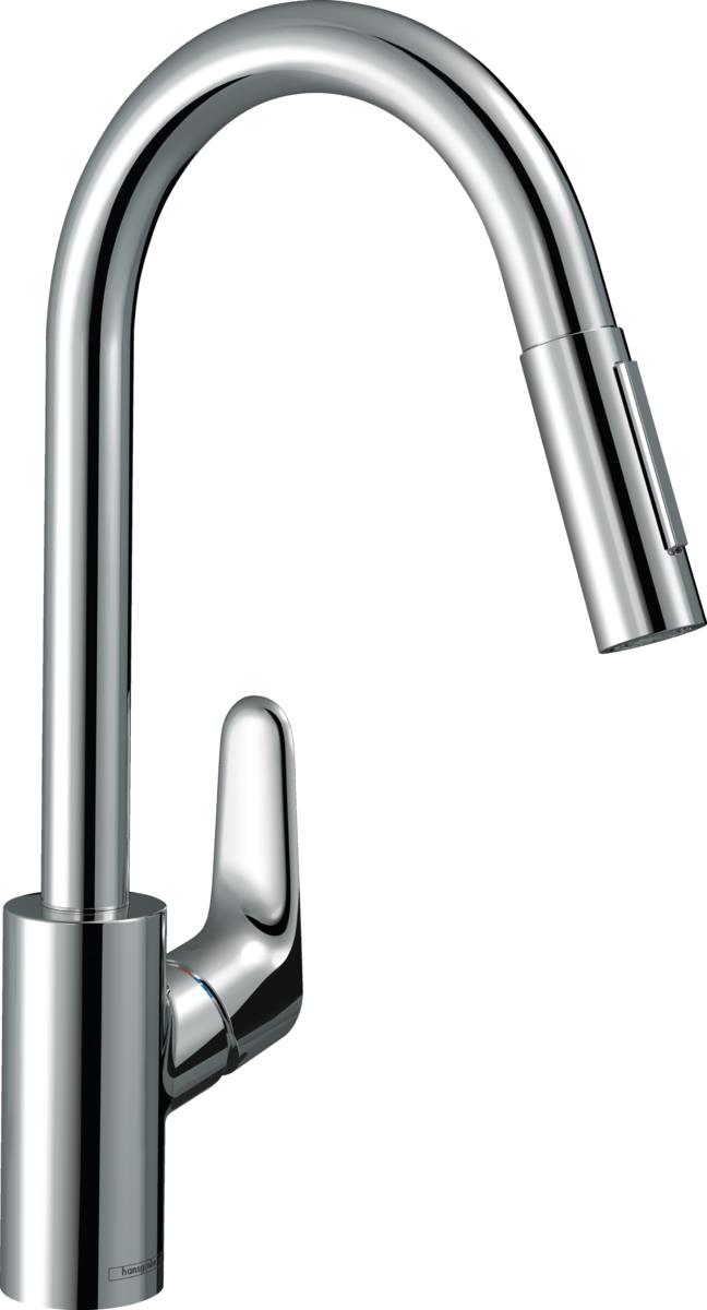 Змішувач для кухні Hansgrohe Focus, довж.виливу - 235мм, витяжний, 1важіль, KM240, хром
