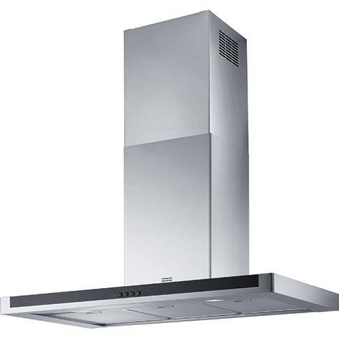 Вытяжка Franke Neptune FNE 925 XS/ 325.0541.091/электронное упр/3 скорости/  90 см/нержав.сталь/726 м3/ч/черн/стекло