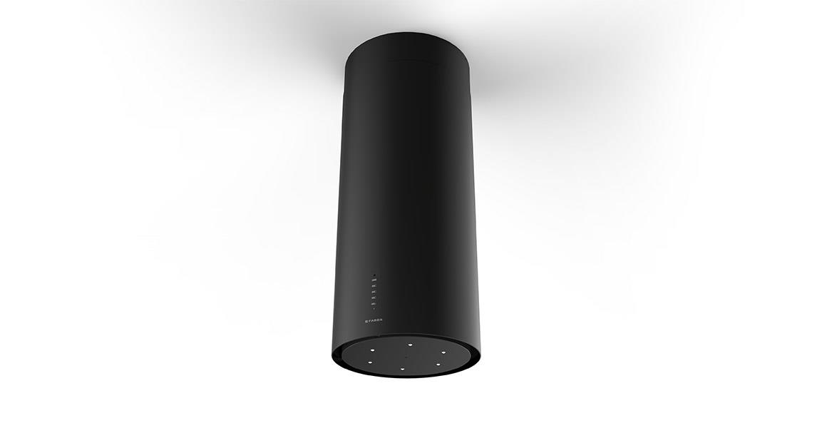 Витяжка Faber острівна, 37см, 1136м.куб/год, Cylindra Isola Evo Plus Bk Matt A37, чорний матовий