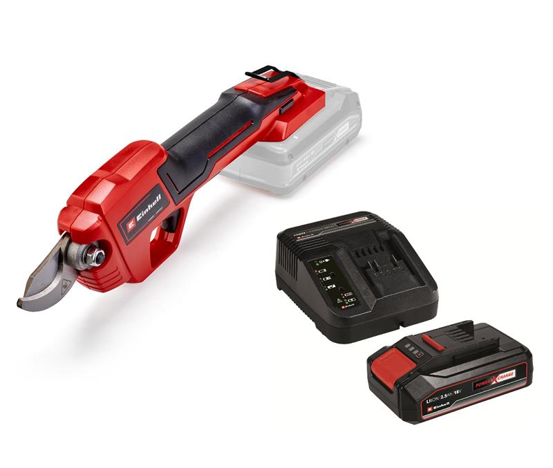Секатор акумуляторний Einhell GE-LS 18 Li Kit 18В PXC акб 1х2.5А·год до 28мм ЗП 0.9кг