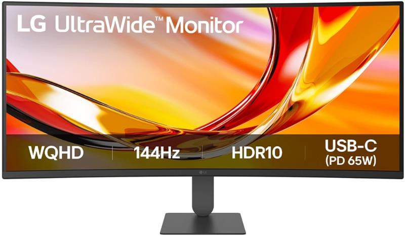 Монітор LG 34" 34U640B-B 2xHDMI, DP, USB-C, Audio, VA, 3440x1440, 144Hz, CURVED, sRGB 99%, FreeSync, HAS, HDR10