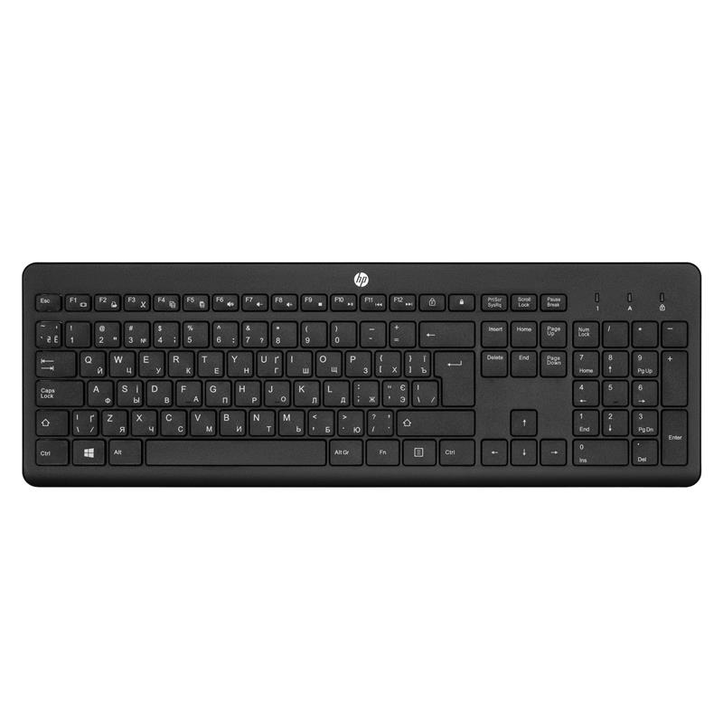 Клавіатура мембранна HP 230, 106key, WL, EN/UK, чорний