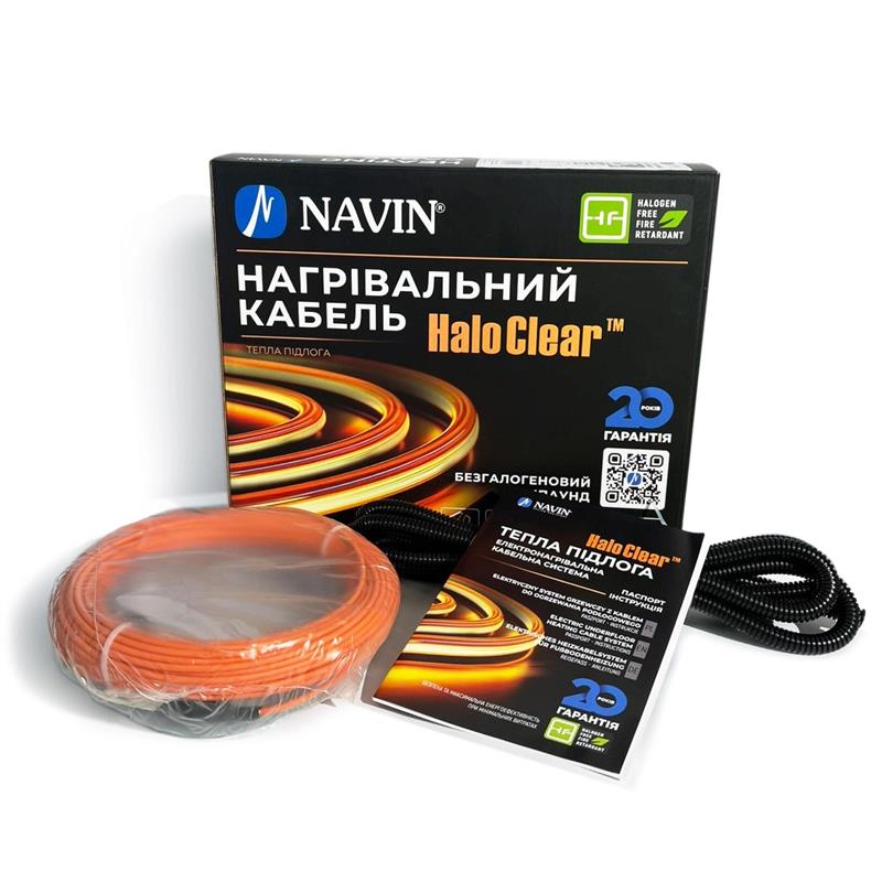 Кабель нагрівальний Navin HaloClear 18/260 двожильний для систем опалення 1.7м кв, 14.4м 260Вт 230В