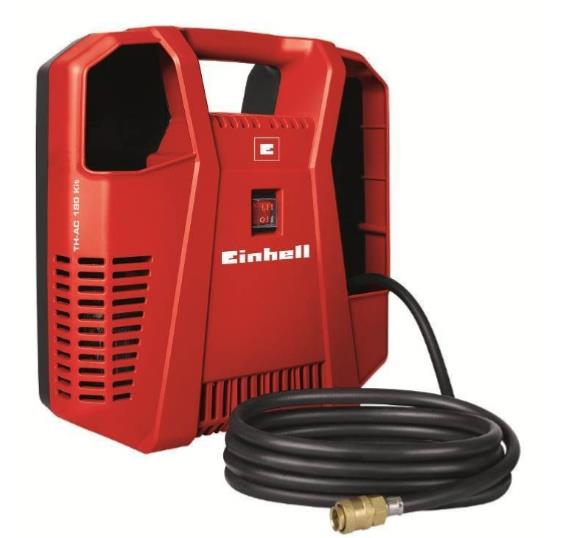 Компрессор Einhell TH-AC 190 Kit, воздушный, 1100 Вт, 3550 об/мин, 190 л/мин, 8 бар, 5.7 кг