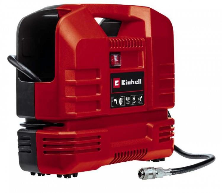 Компресор повітряний Einhell TC-AC 190 OF Set, безолійний, 1100Вт, 190л/хв, 8бар, 5кг