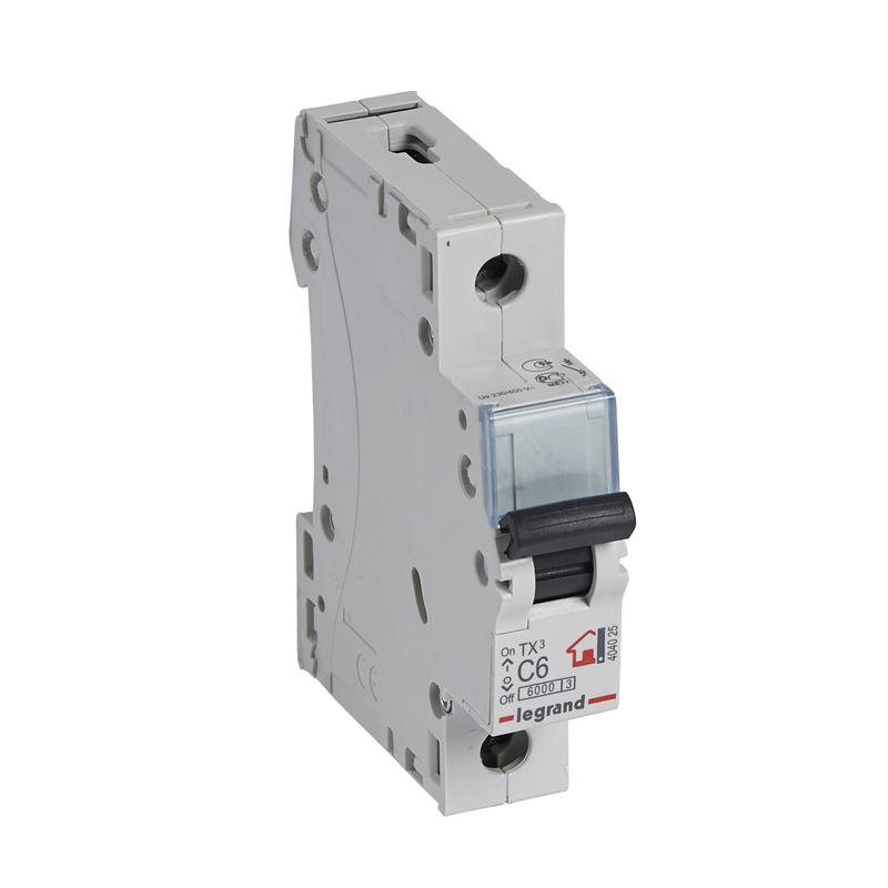 Автоматичний вимикач Legrand Tx3 C 6А 1п 6ka