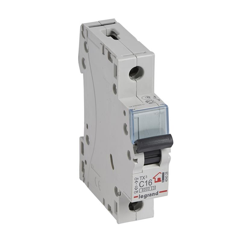 Автоматичний вимикач Legrand Tx3 C 16А 1п 6ka