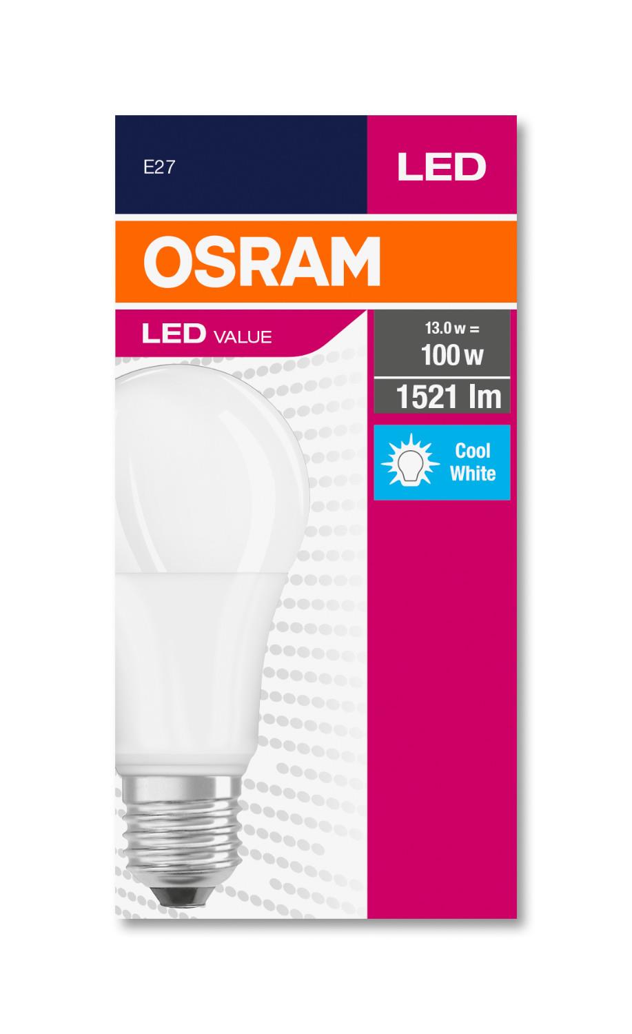 Лампа светодиодная OSRAM LED A100 13W 1521Lm 4000К E27