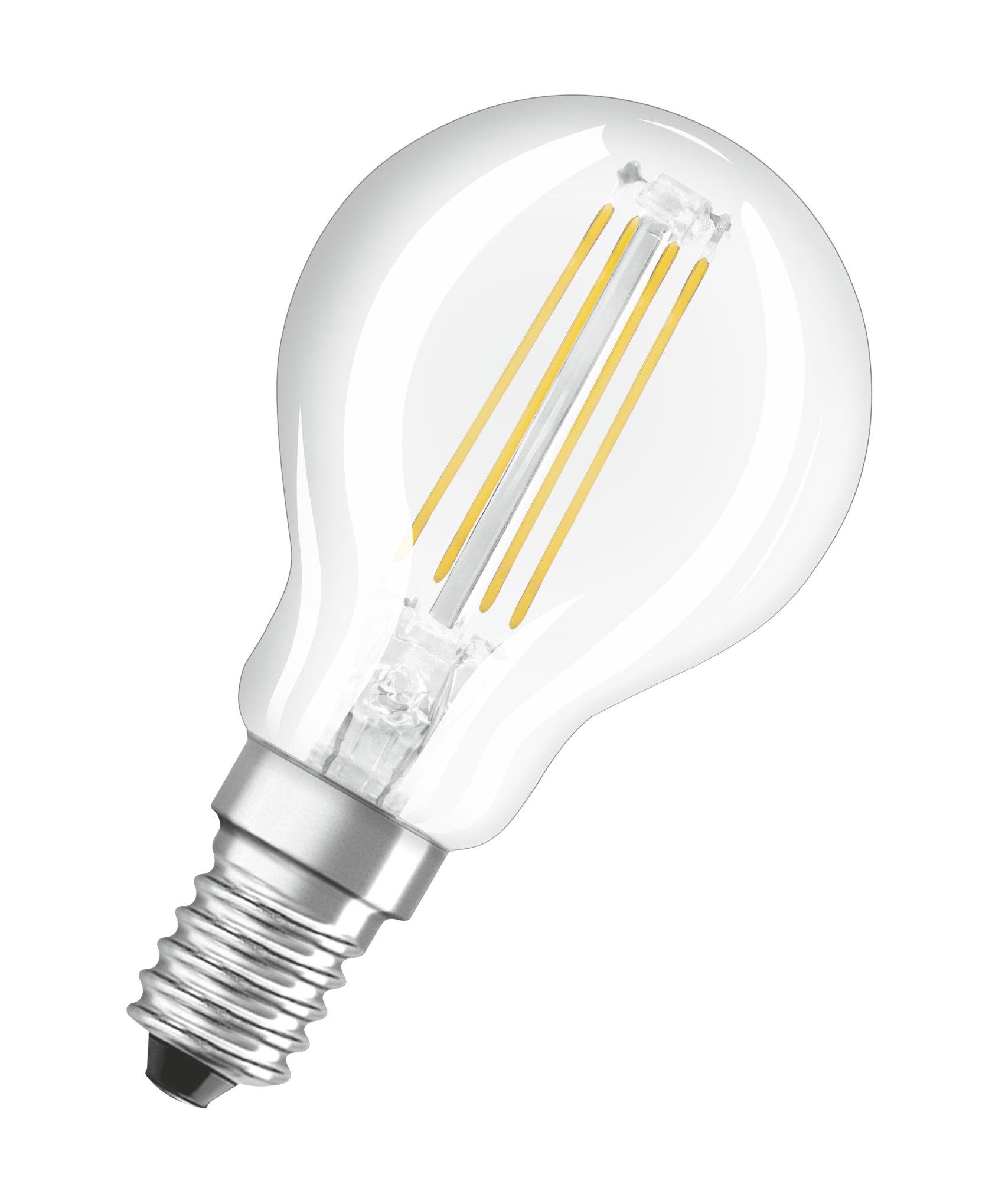 Лампа светодиодная OSRAM LED P40 4W (470Lm) 2700K E14 филамент