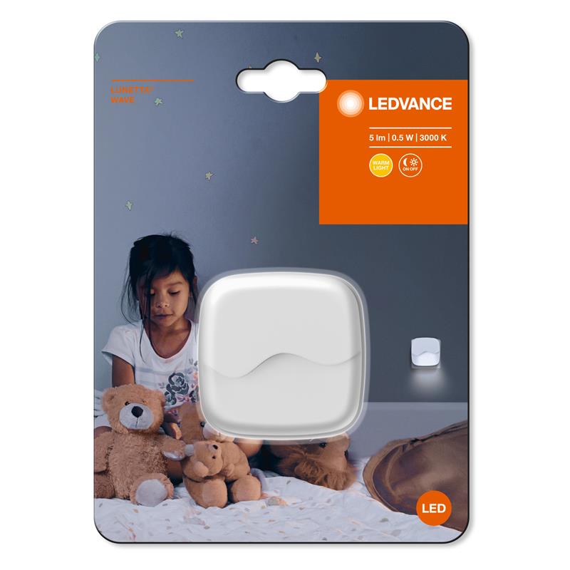 Cвітильник нічник LEDVANCE LUNETTA WAVE 0.5Вт 3000К 5Лм білий