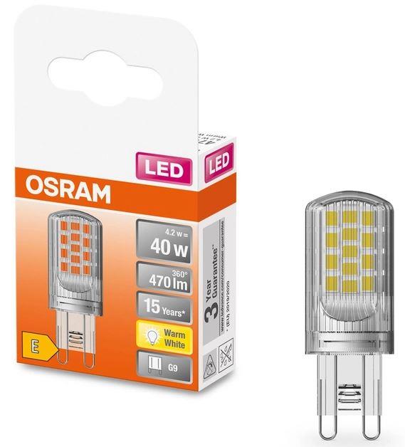 Лампа светодиодная OSRAM LEDPIN40 3,8W / 827 230V CL G9 10X1