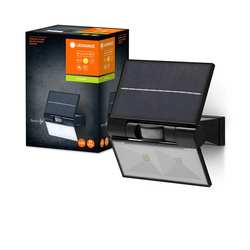 Світильник автономний LEDVANCE ENDURA STYLE SOLAR DOUBLE 2Вт 3000К 380Лм IP44 чорний